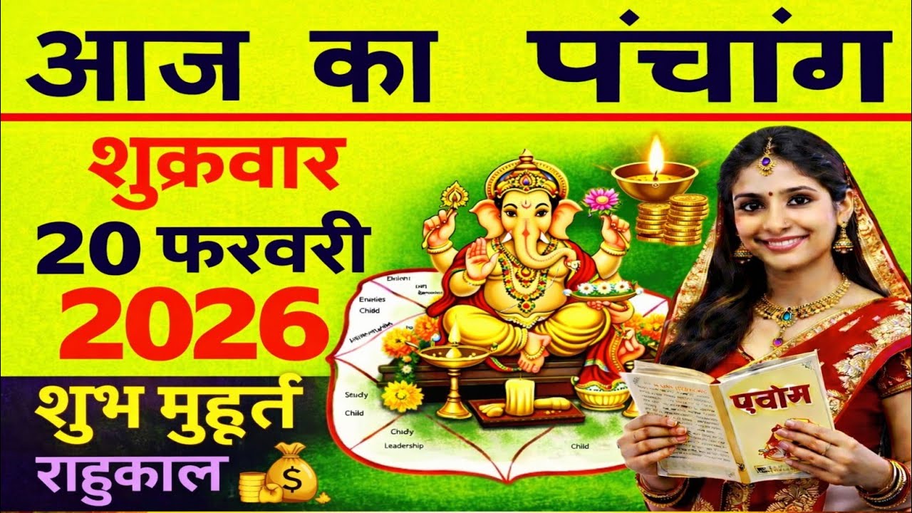 20 फरवरी 2026 का पंचांग | aaj ka panchang 20 February 2026 ||rahukaal ||shubhmuhurt