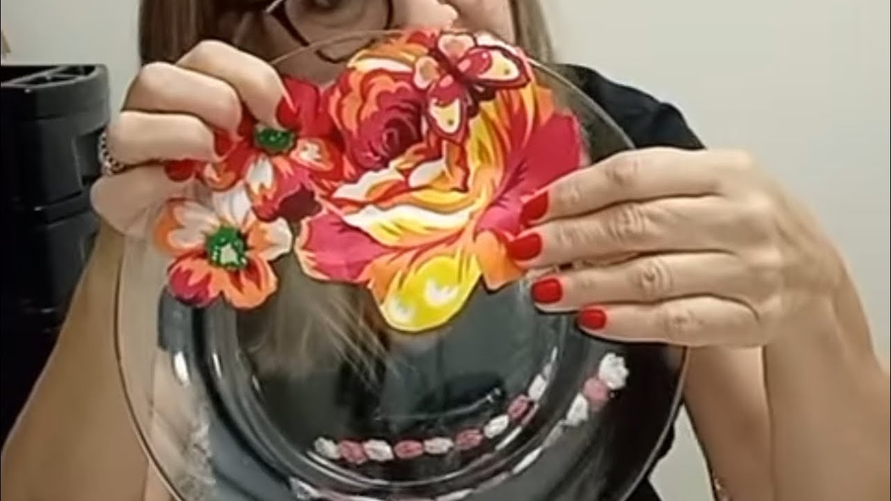 DIY AULA ao vivo Reciclagem ao vivo Prato Decorado com tecido