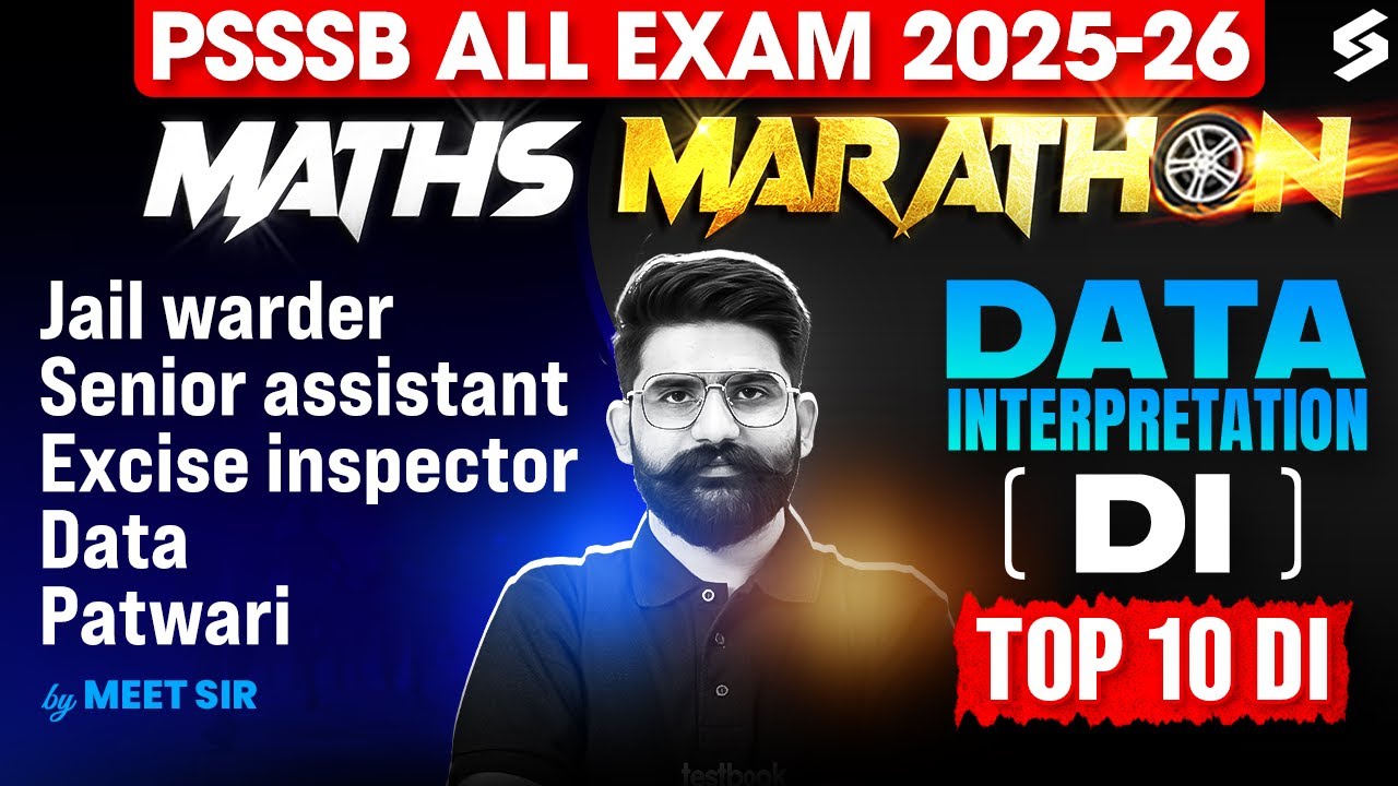 PSSSB 2025 Maths Marathon Class | Top 10 Data Interpretation Tricks for All Punjab Exams | Meet Sir