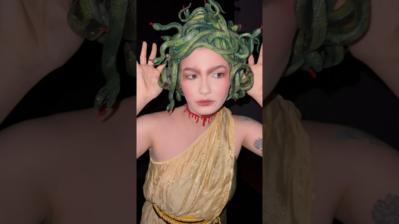 I made a Medusa headpiece 🐍 #halloween #medusa #medusacosplay
