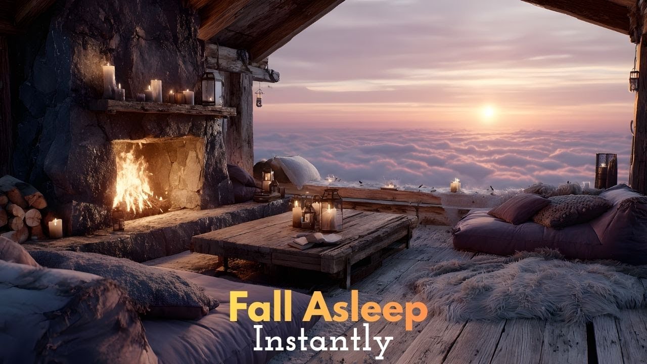 Fall Asleep Instantly in Soft Cocoon: Fireplace & 528Hz Piano (Beat Insomnia)