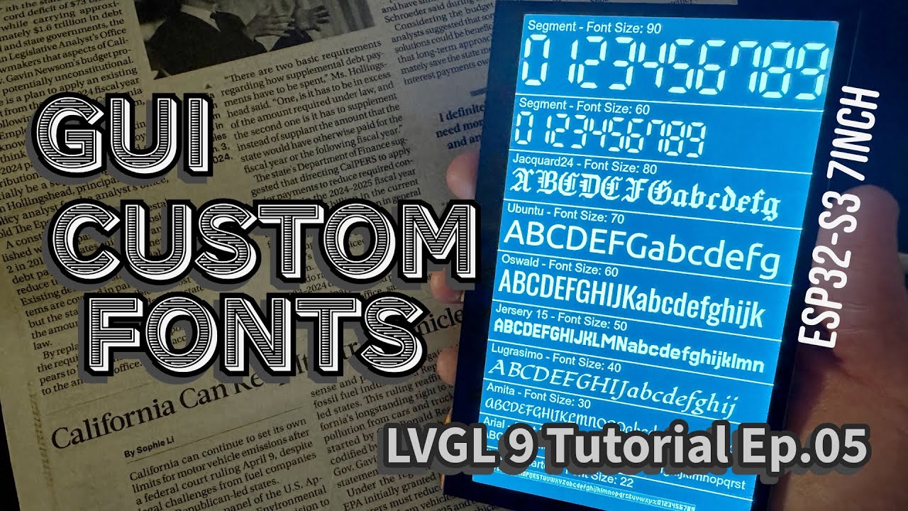 LVGL Tutorial with ESP32, Custom fonts are essential in GUI! #Font #LVGL #GUI