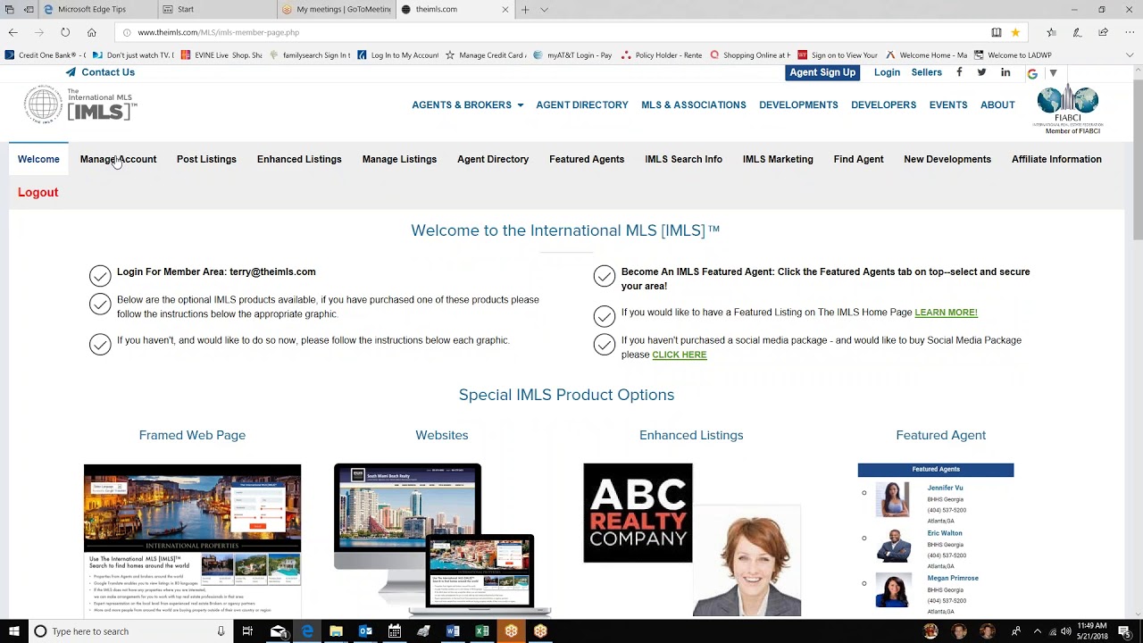 The International MLS [IMLS] TM  -- How To Login To Your IMLS Account And Change Your Password