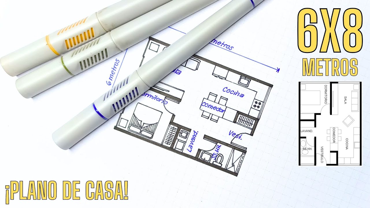 DISEÑO DE UNA CASA COMPACTA DE 6X8 METROS | IDEAS PARA OPTIMIZAR ESPACIOS