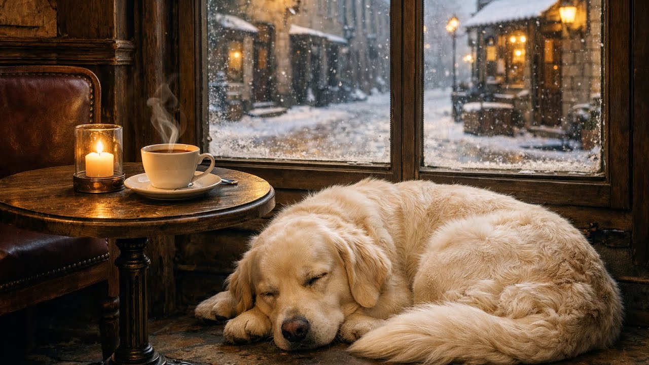 Cozy English Winter Cottage Fireplace ❄ Snow Ambience for Sleep, Study & Relaxing (4K & Music)