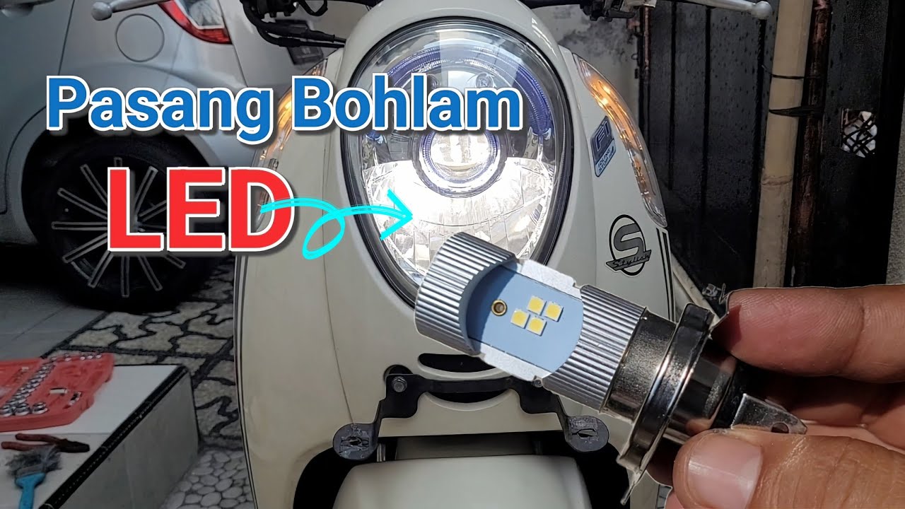 Pasang Lampu Led Scoopy fi #dekwawan #tutorial #unboxing #scoopy