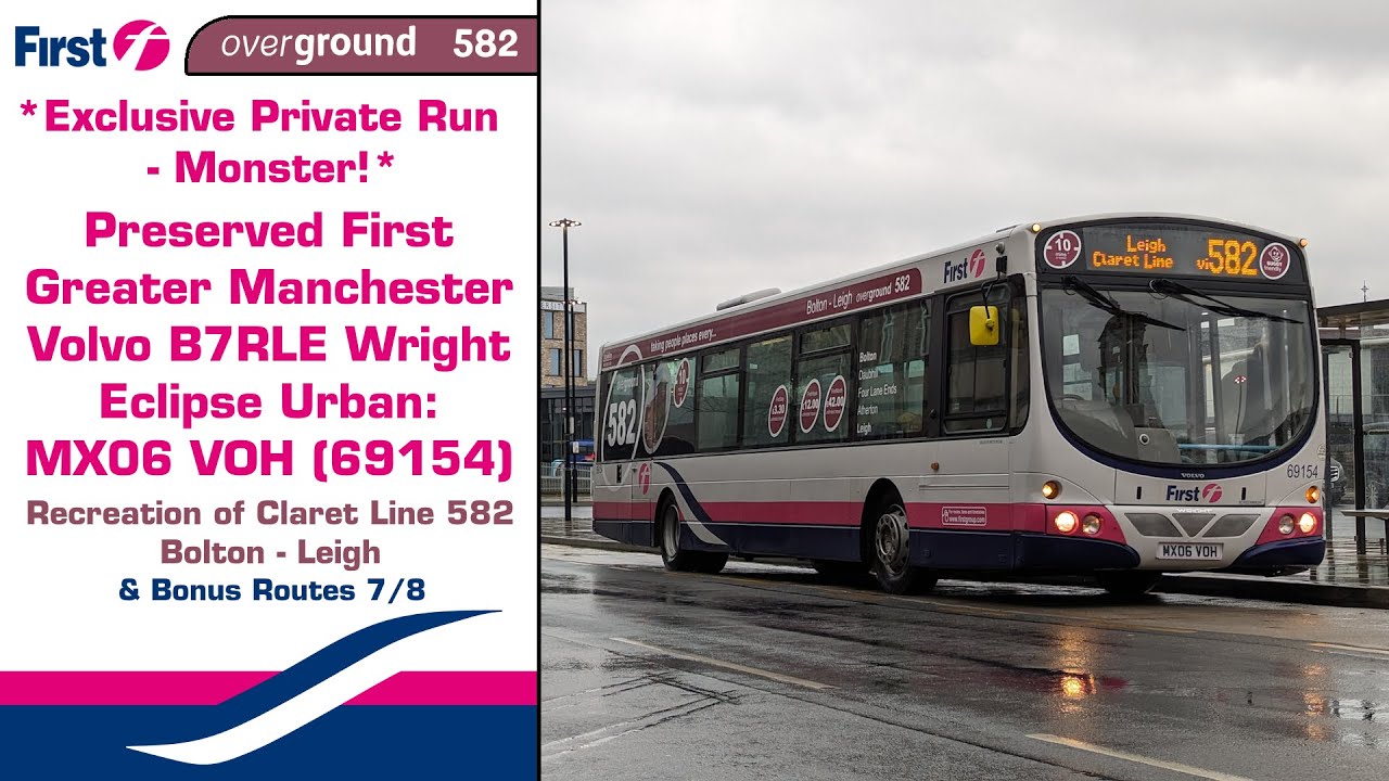*Exclusive* Preserved First Manchester Volvo B7RLE Wright Eclipse Urban: MX06 VOH