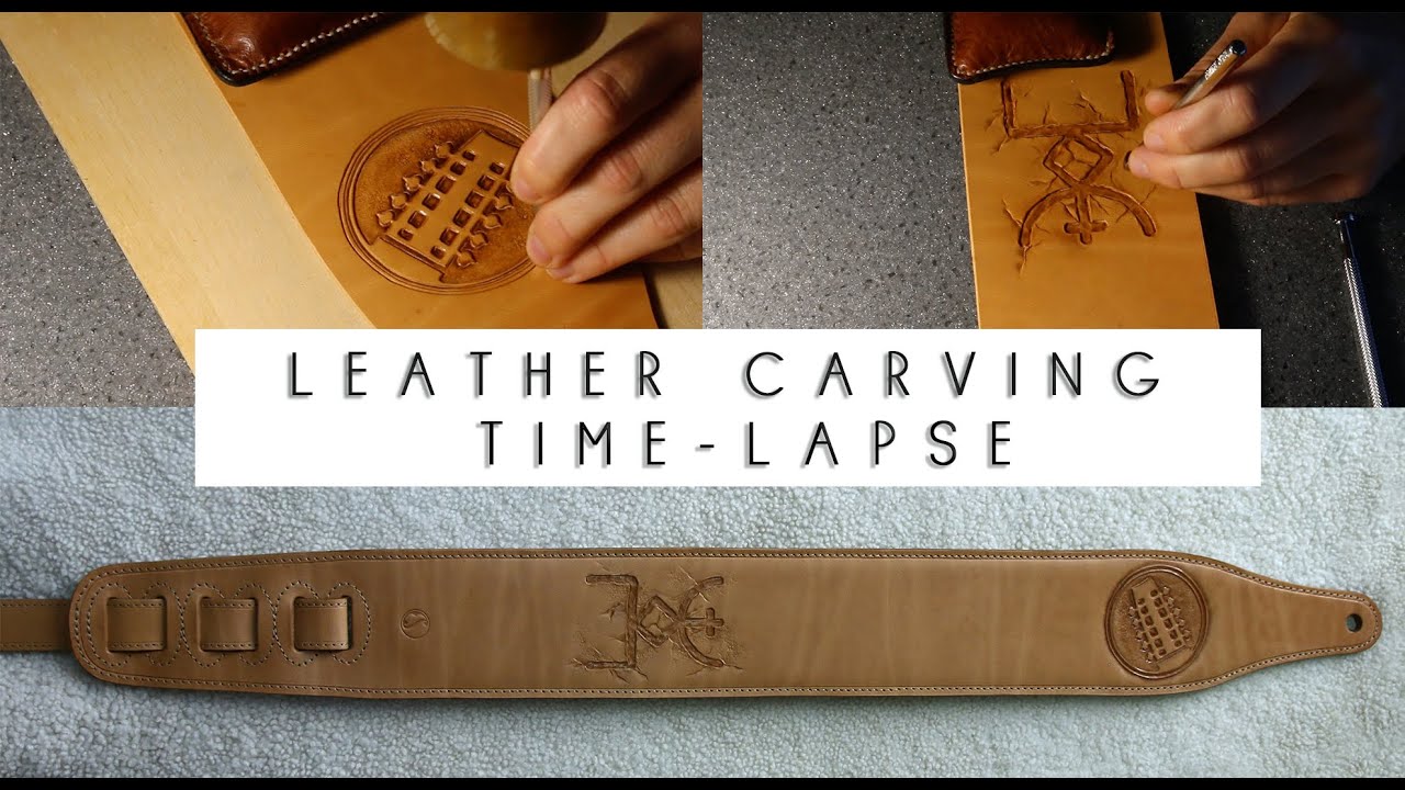 Leather Carving Timelapse of a Custom Guitar Strap