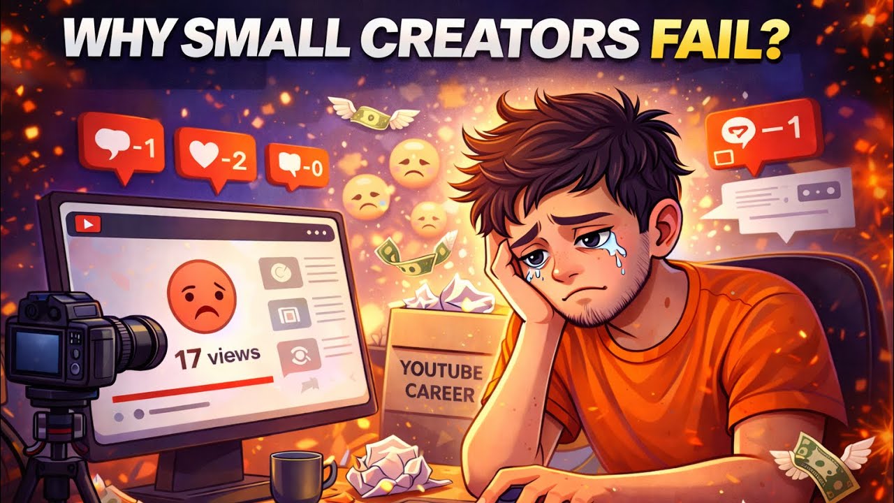 Why do small creators fail? l 99%	 creators fail on YouTube l ft control room
