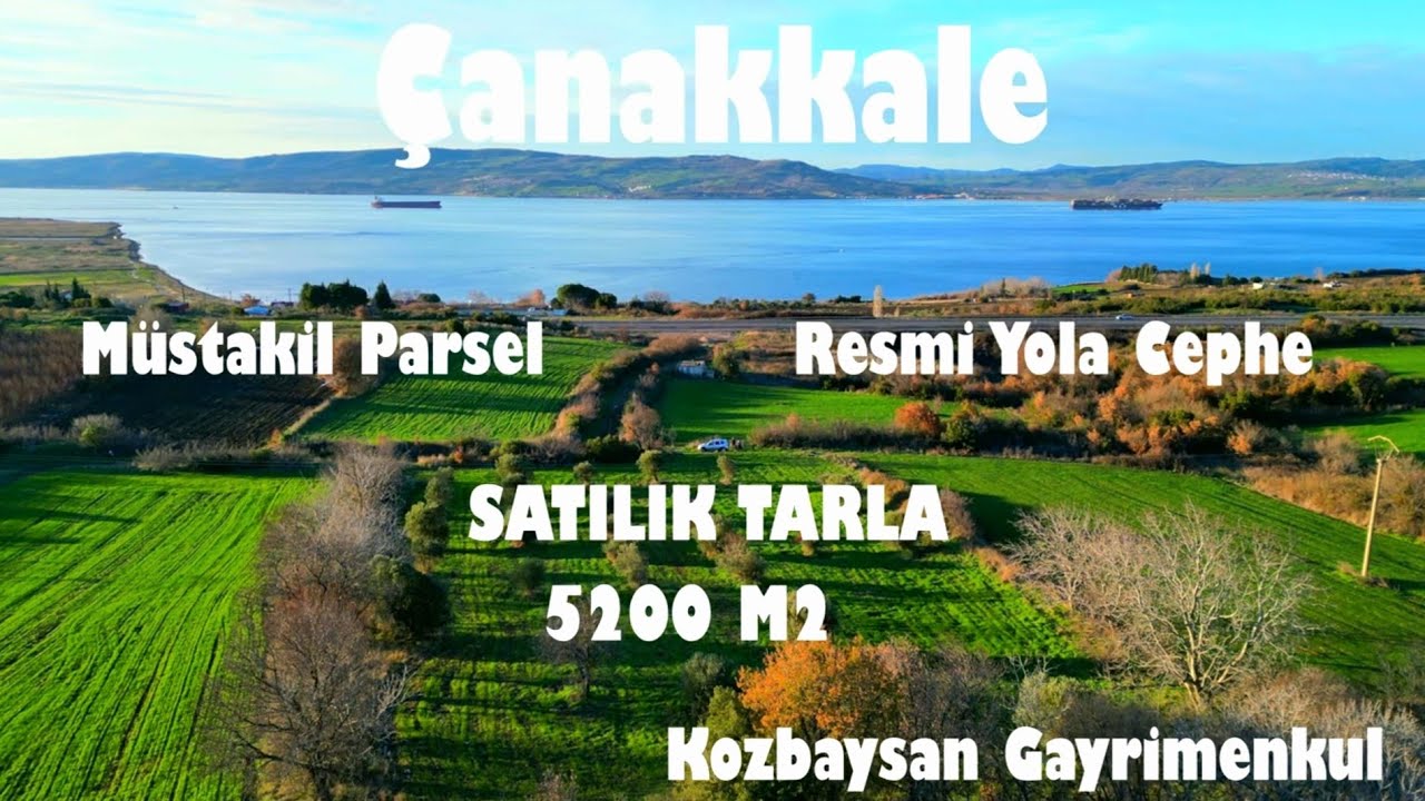Çanakkale Lapseki de Boğaz Manzaralı Harika Satılık Tarla 5200 m2