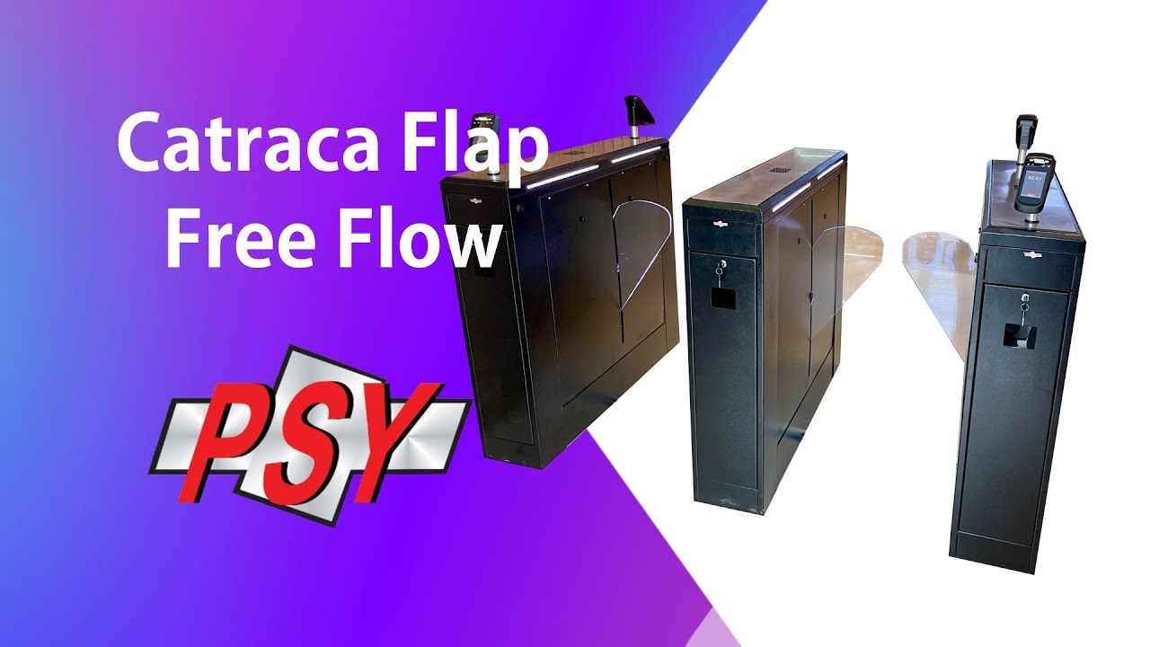 Catraca de Acesso Flap  Free Flow - Auto Fluxo Bra&ccedil;o Asas de Anjo Ponto System Controle de Acesso