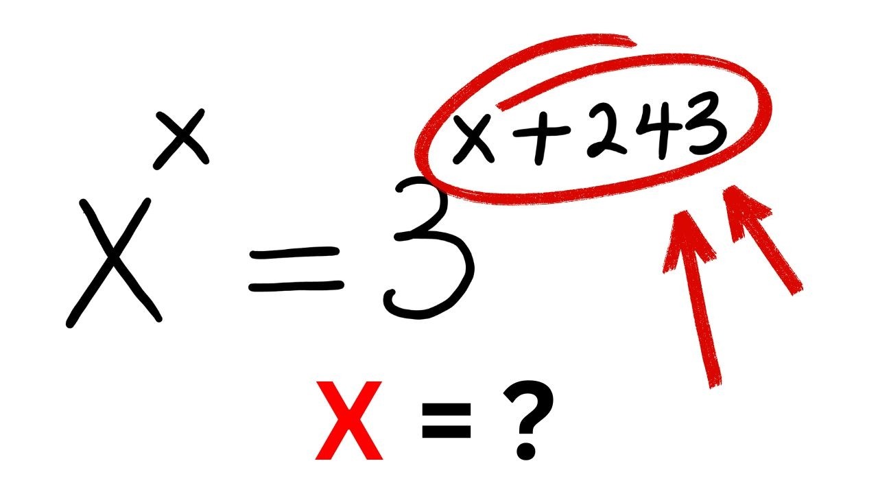 Algebra Math problem | X^X = 3^ X + 243 | Solve For X | Exponential Math