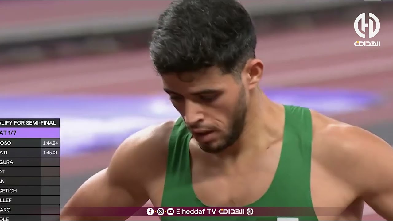 شـاهــد...لحظة تأهل جمال سجاتي إلى نصف نهائي سباق 800 متر