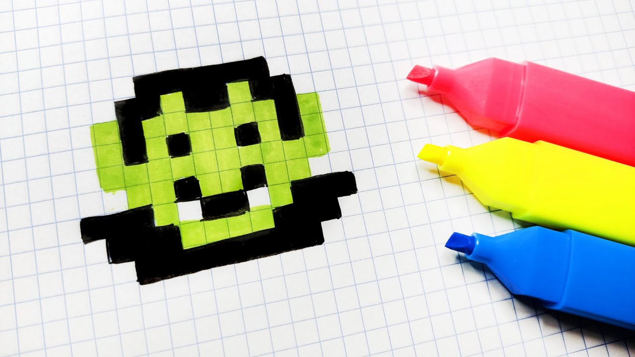 Handmade Pixel Art - How to draw a vampire #pixelart