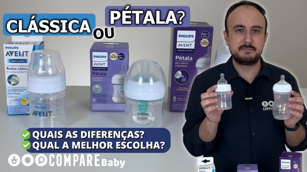 Qual a diferença entre a Mamadeira AVENT Classic ANTI-COLIC e a PÉTALA?