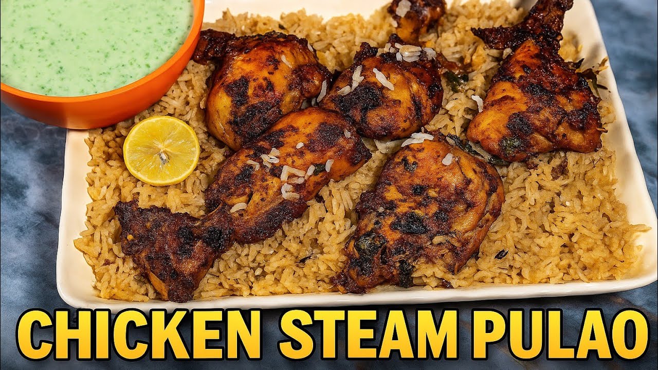 Chicken steam  Pulao recipe by  tasty bites ft.Naseem shahzad