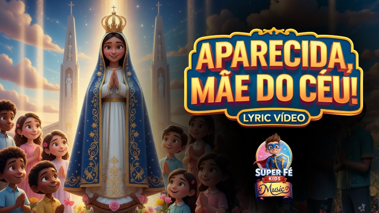 Música: Aparecida, Mãe do céu! | Catequese - Super Fé Kids Music - Lyric Vídeo