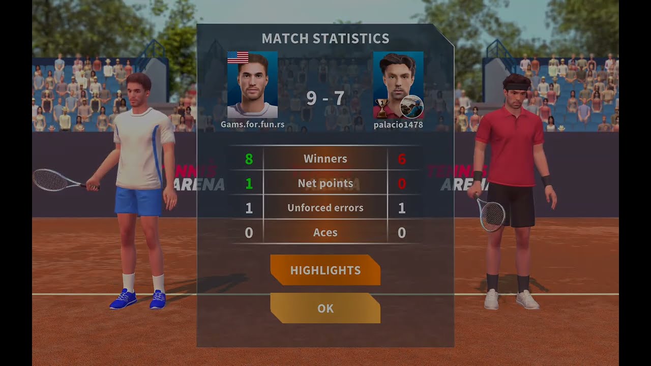 Tennis Arena  3 wins in row