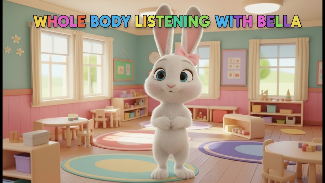 Whole Body Listening Song for Kids 👂 Hands in Lap, Eyes on Me | Tiny Paws Academy