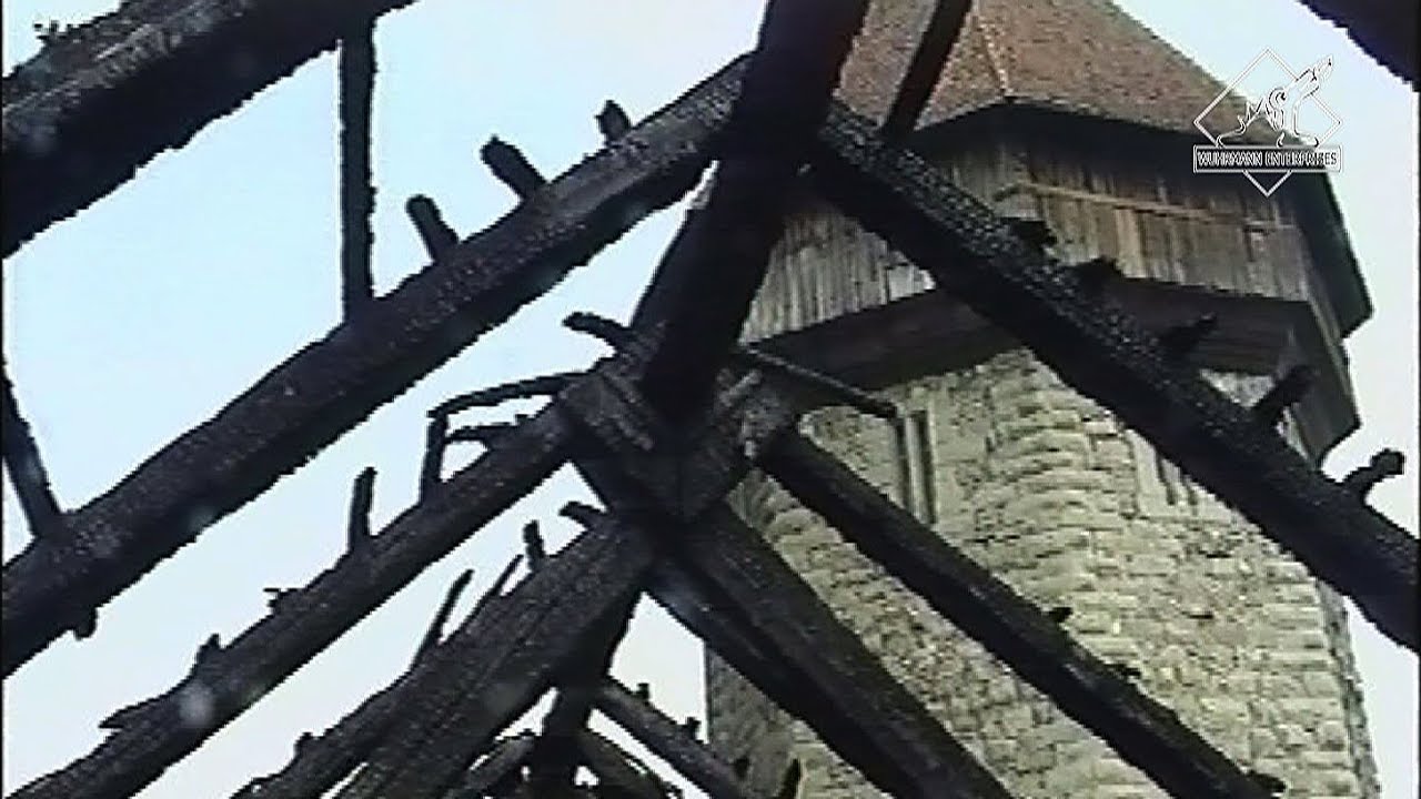 Kapellbrücke Luzern nach dem Brand 1993