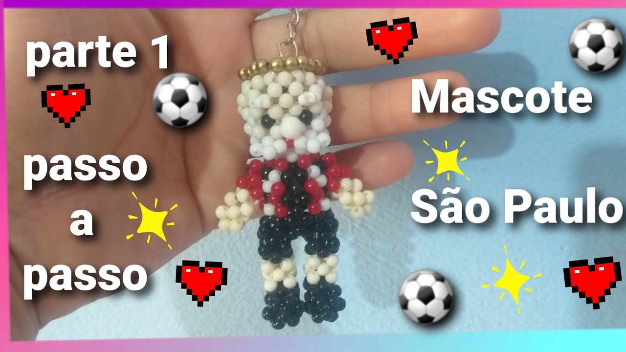 Mascote São Paulo de miçangas passo a passo ( parte 1 )