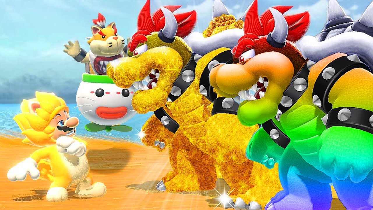 Bowser's Fury - Special Final Golden Fury Bowser & Rainbow Fury Bowser Boss Fight 4K60FPS