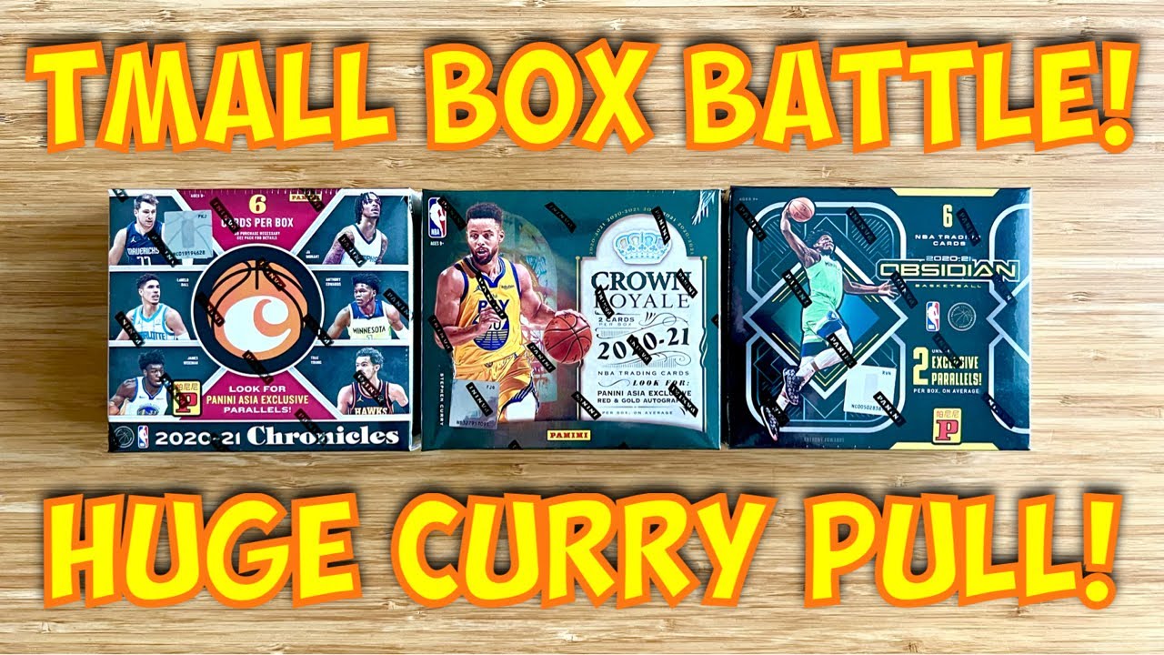 TMall Box Battle! 2020-21 Panini Chronicles, Crown Royale & Obsidian Basketball Break! Huge Curry!!