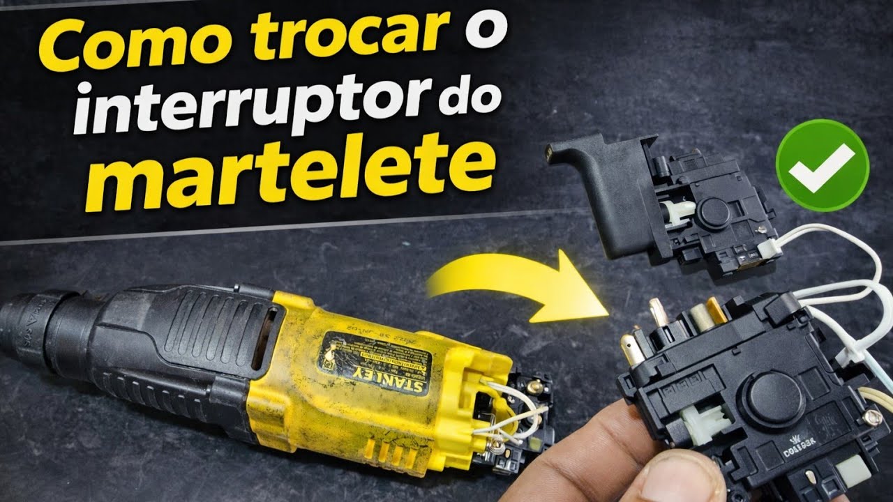 COMO TROCAR O INTERRUPTOR DO MARTELETE STANLEY SHR263-B2 