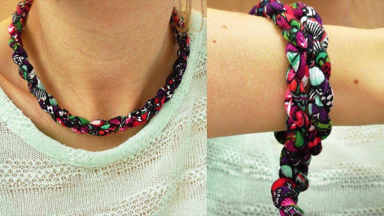 DIY Idee mit Stoff Resten | Kette, Armband, Gürtel | verschiedene Ideen mit einer Stoffkordel