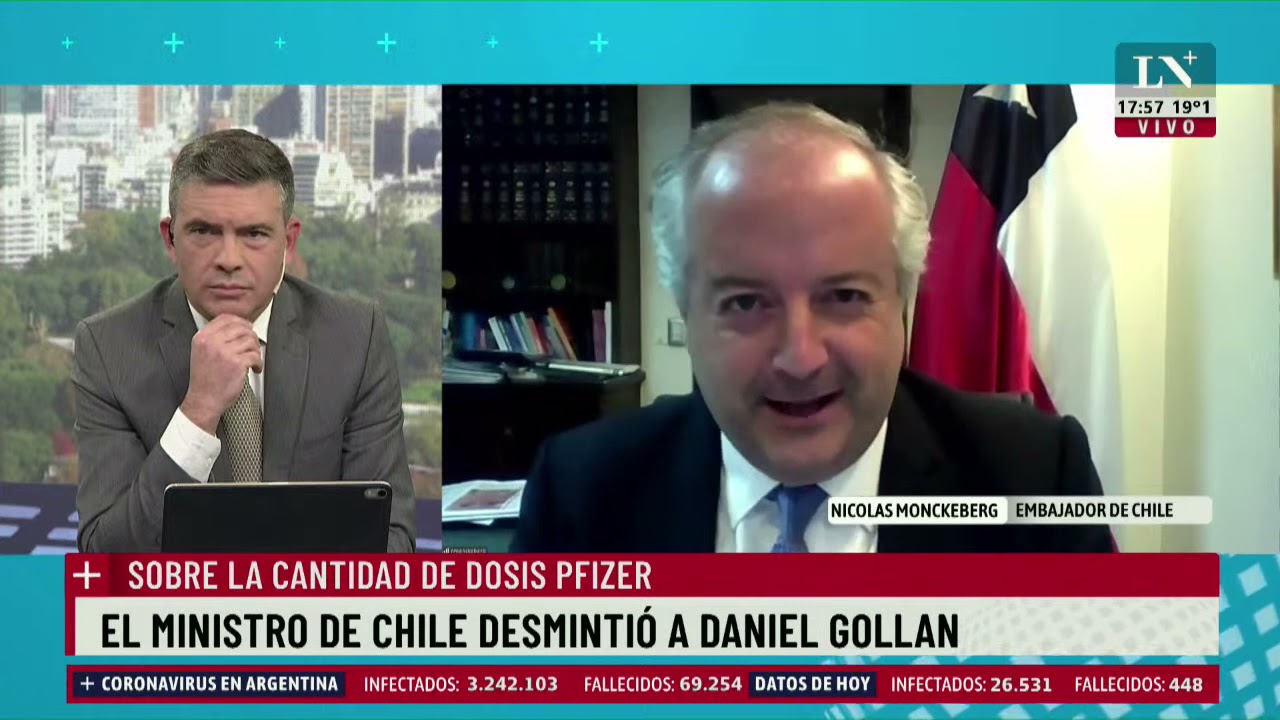Dosis Pfizer: El ministro de Chile desmintió a Daniel Gollan