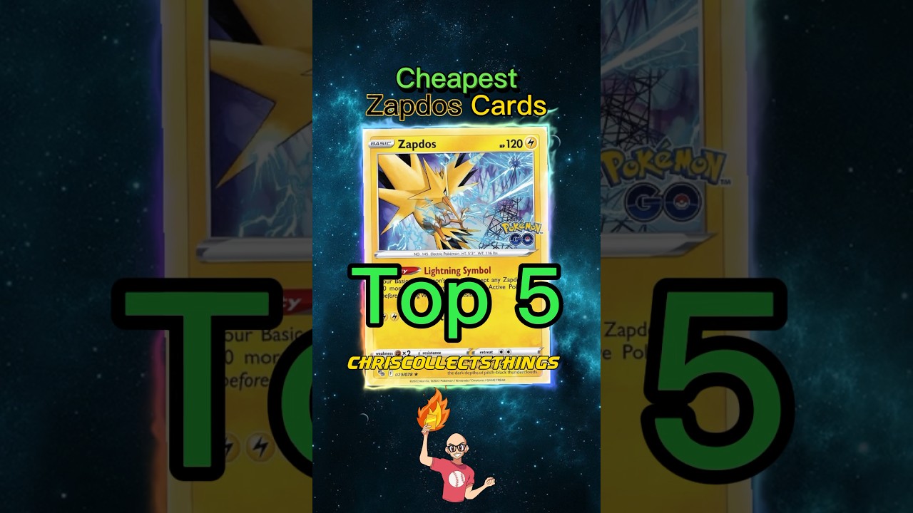 Top 5 CHEAPEST Zapdos Pokemon cards ⚡️ #shorts #top5 #zapdos