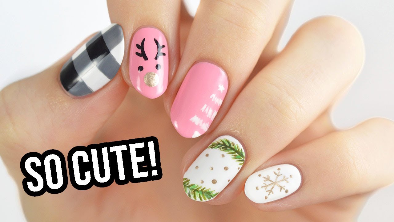 Pretty In Pink Christmas Nail Art Designs! 💖