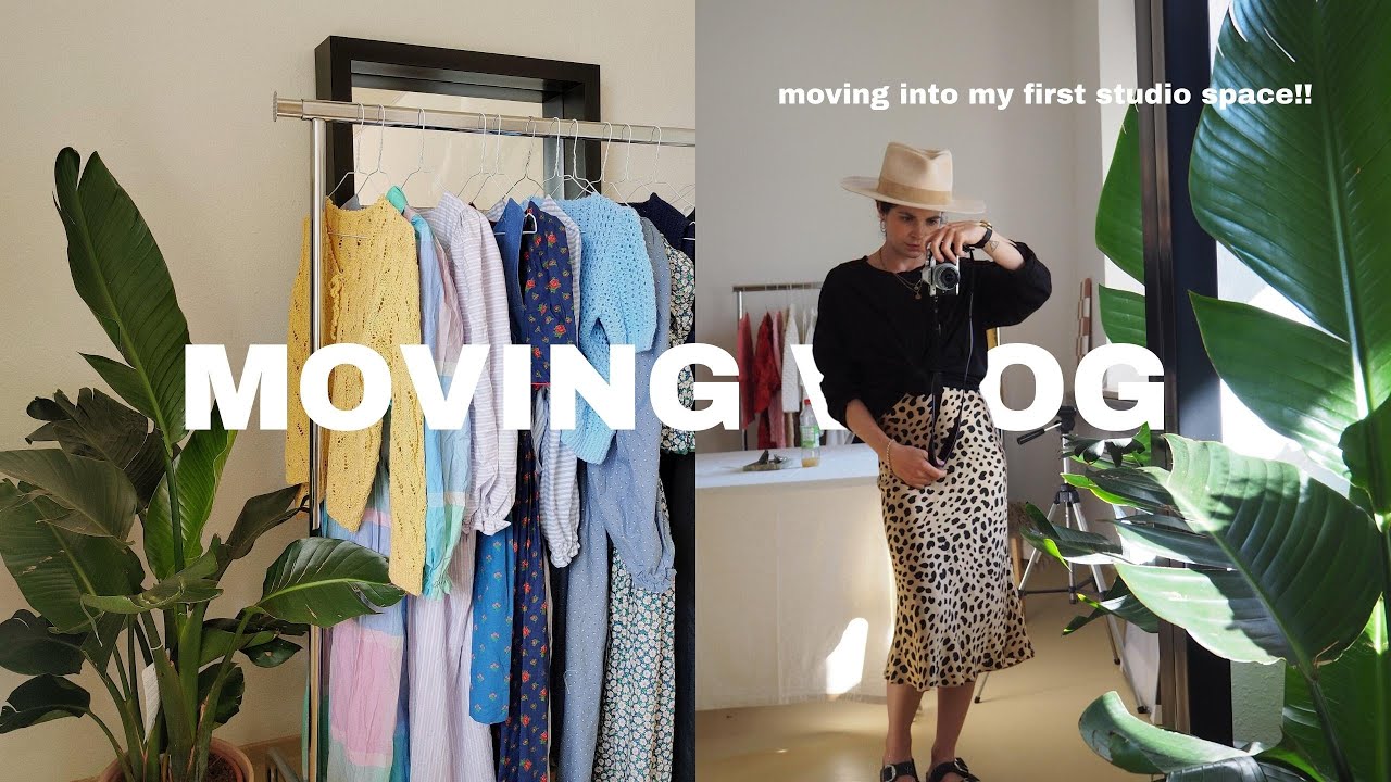 Moving Vlog | moving into my first creative studio, BTS of my vintage shop
