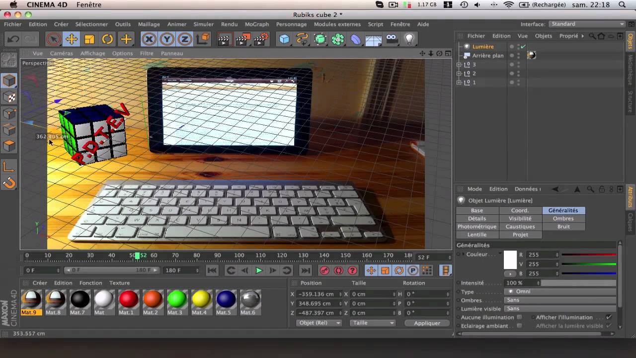 Tutoriel, Intégrer un objet 3D dans une image Cinema 4D