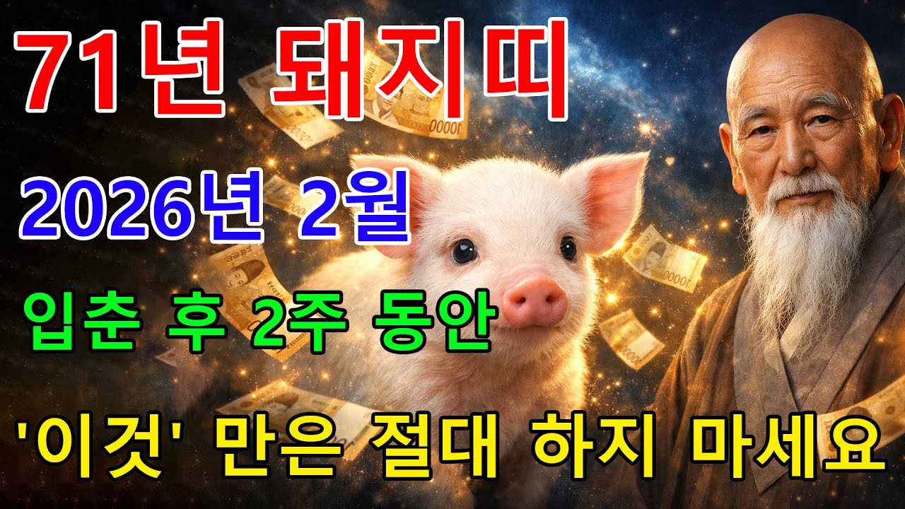2026년 입춘, 71년생 돼지띠가 이 2주를 놓치면 평생 후회하는 이유 - 하늘의 메시지