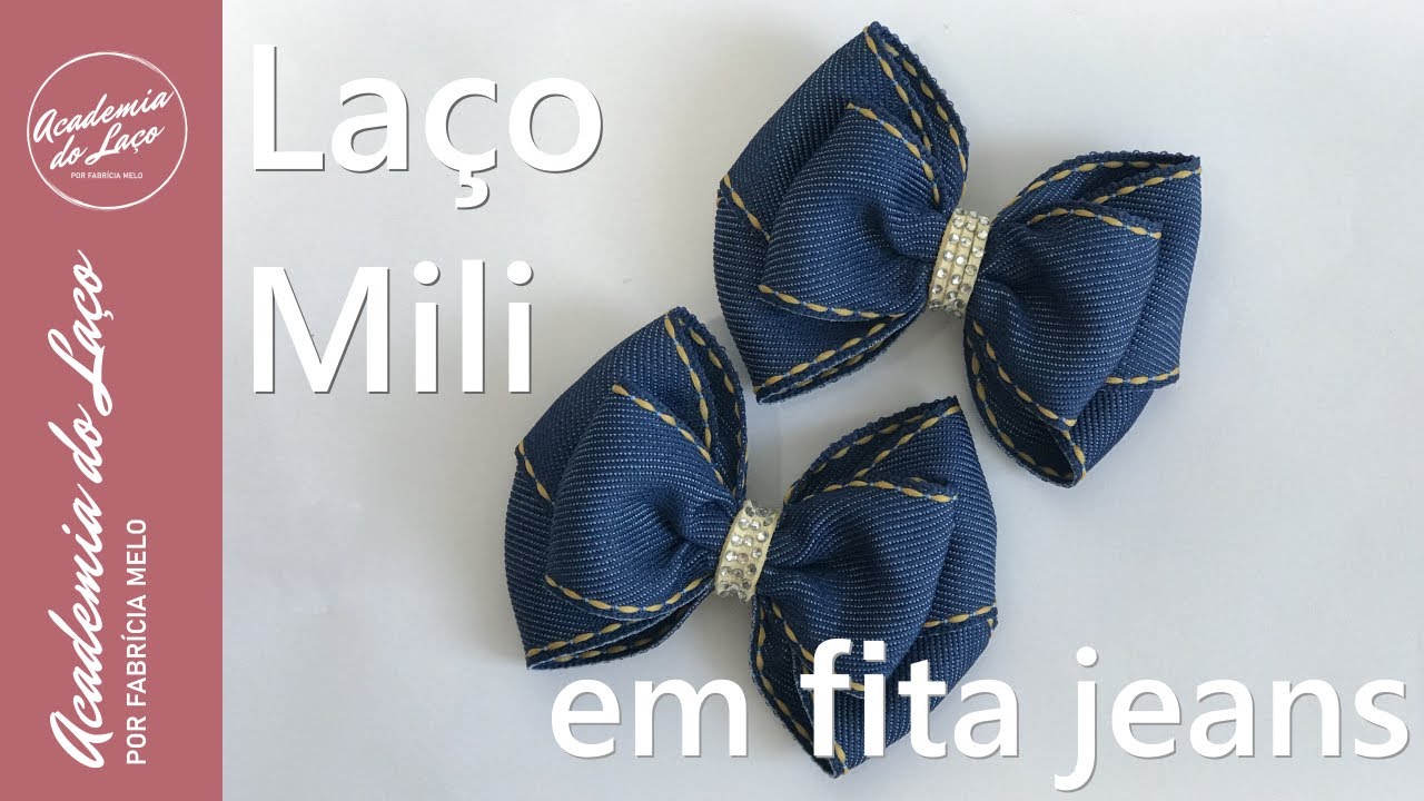 Laço Jeans Mili na fita número 9
