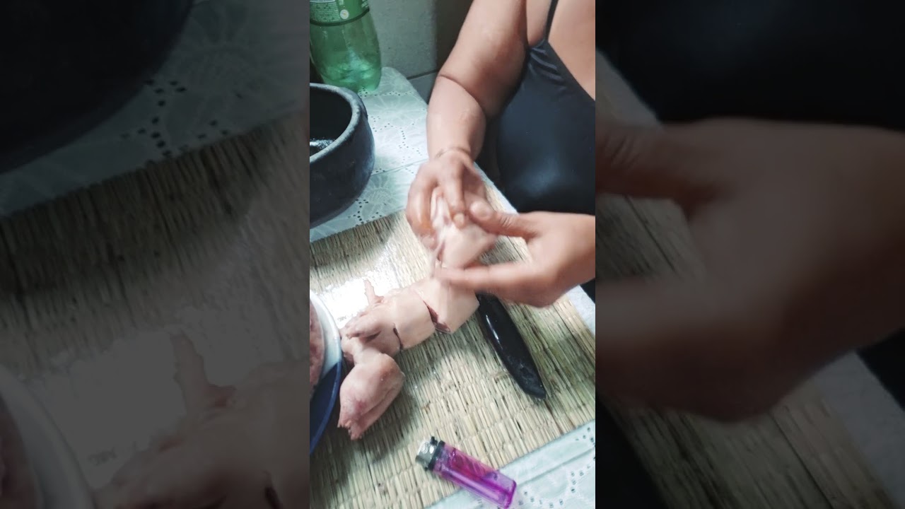 como limpar  pé de porco