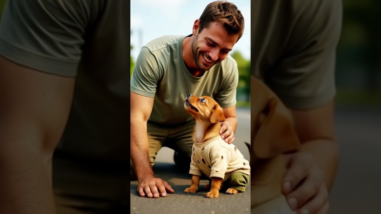 dog finds a fallen wallet on the road and returns it to the owner.  