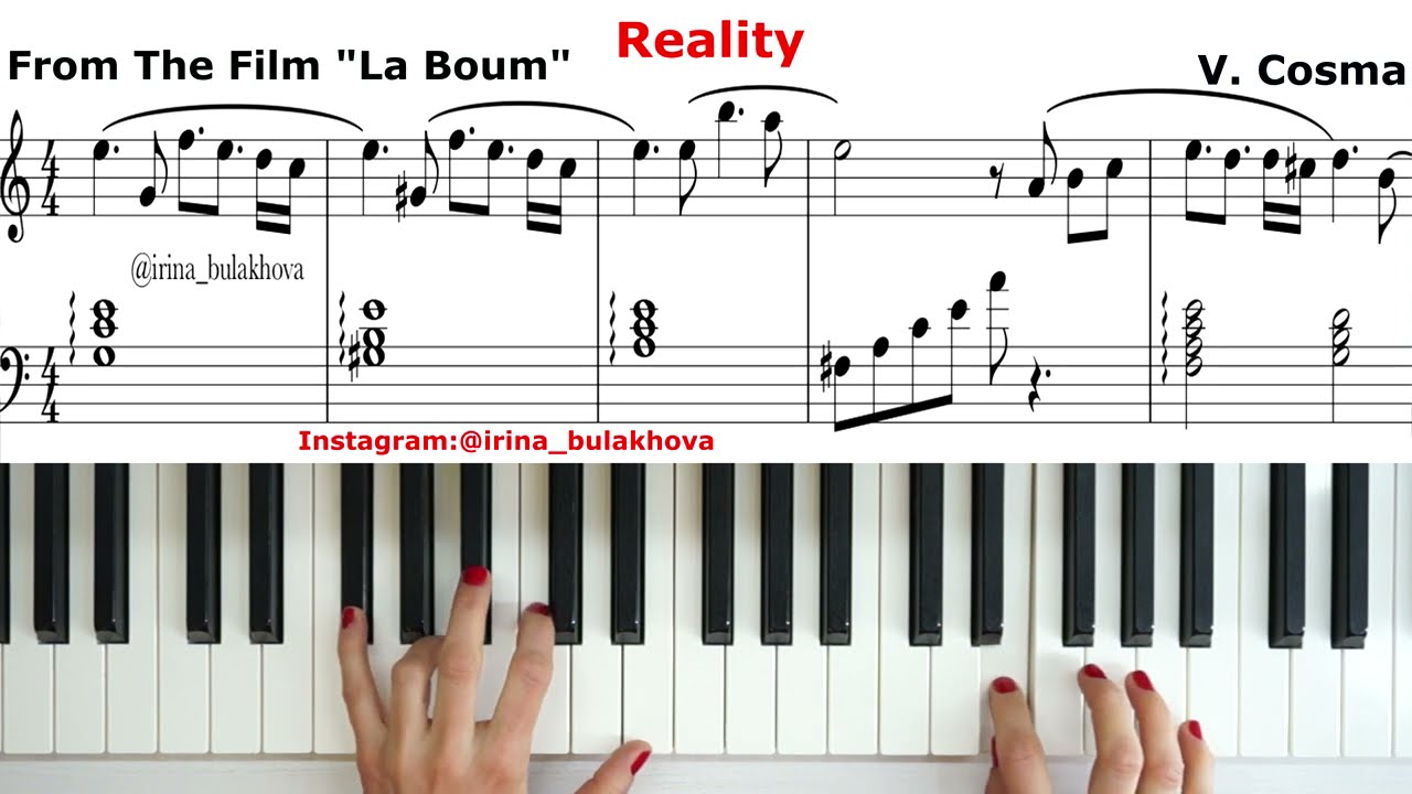 REALITY from the film La Boum Piano Music Dreams музыка из фильма Бум на пианино Ноты romantic piano
