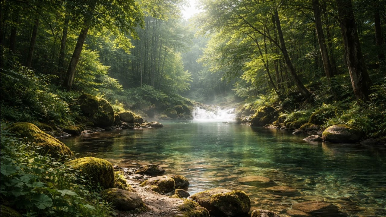 A Calm Forest Stream, Peaceful and Relaxing, for Meditating or Relaxing.