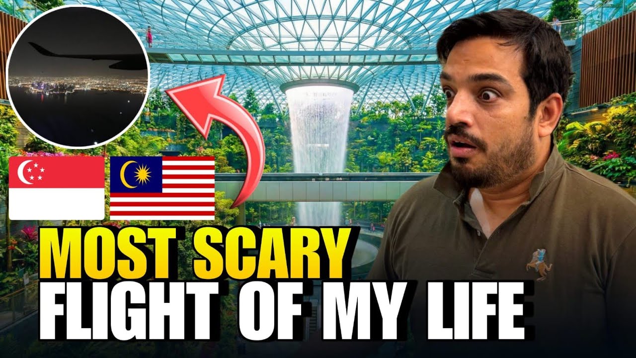 🇸🇬🇲🇾Singapore Airport to Malaysia | Most Scary Flight of My Life 😳