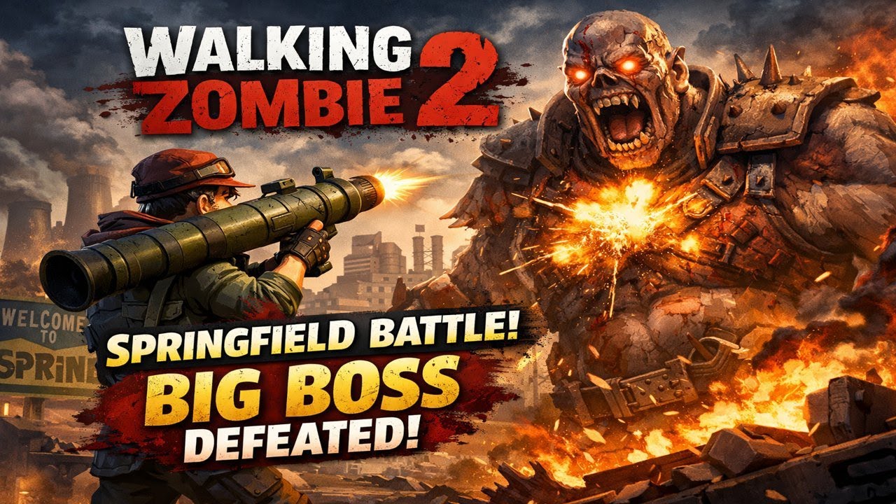 Walking Zombie 2 Springfield Boss Fight 💥 | Big Boss Defeated with Bazooka! 😱 #5