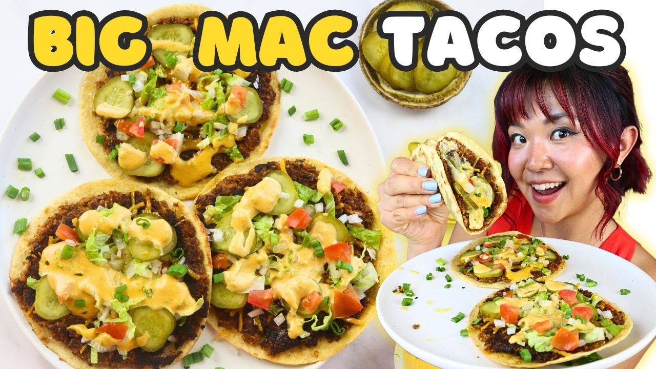 SMASH BURGER TACOS | Vegan BIG MAC TACOS Recipe (NO MEAT ALTERNATIVES)