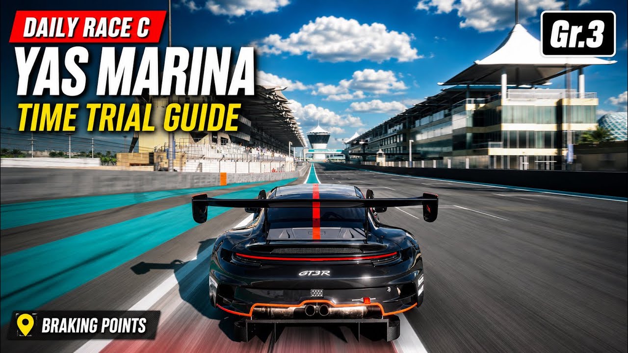 GT7 Daily Race C Guide | Yas Marina Circuit Gr.3 | Time Trial + Braking Points #gt7 