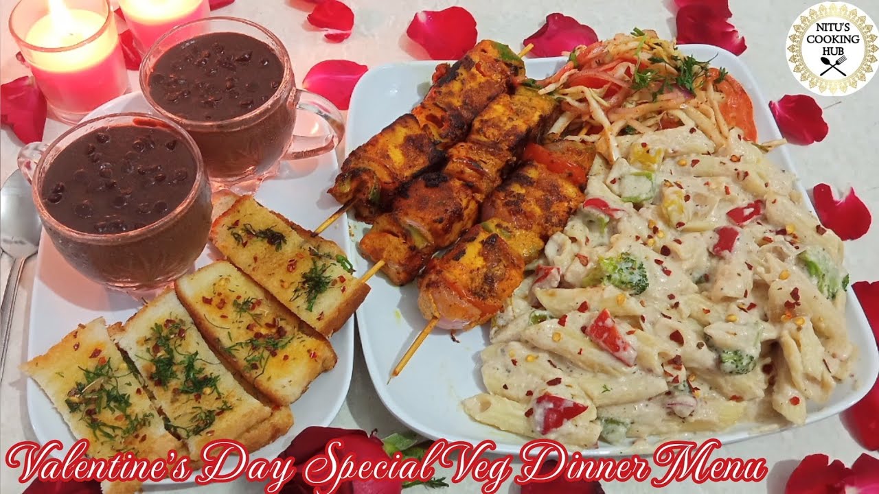 Valentine's Day Special Veg Dinner Menu | Valentine's Day Romantic Meal for 2 | Candle Light Dinner