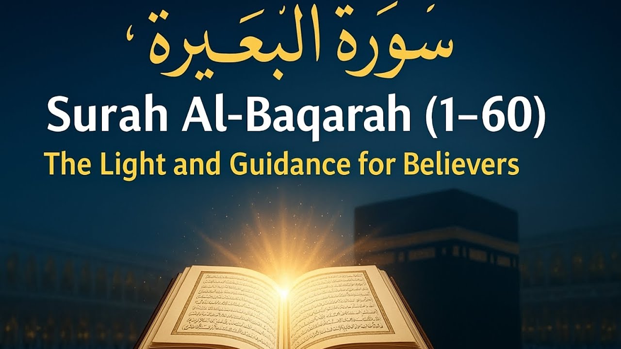 📖 Surah Al-Baqarah (1-60) | সূরা বাকারা প্রথম ৬০ আয়াত | Powerful Quran Recitation (Live) MHossain