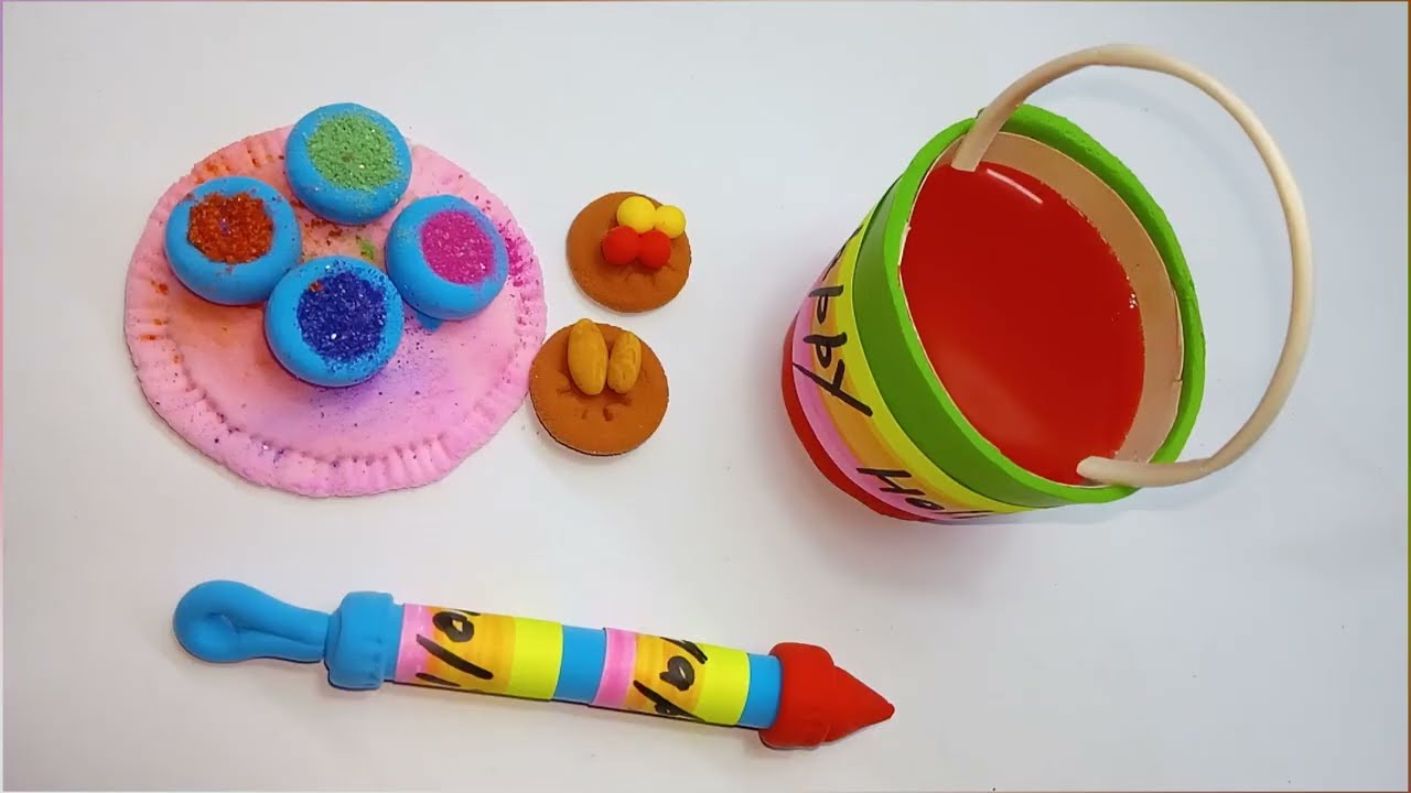 How to make beautiful thing with clay Miniature's holi festival for pichkari /holi. Special