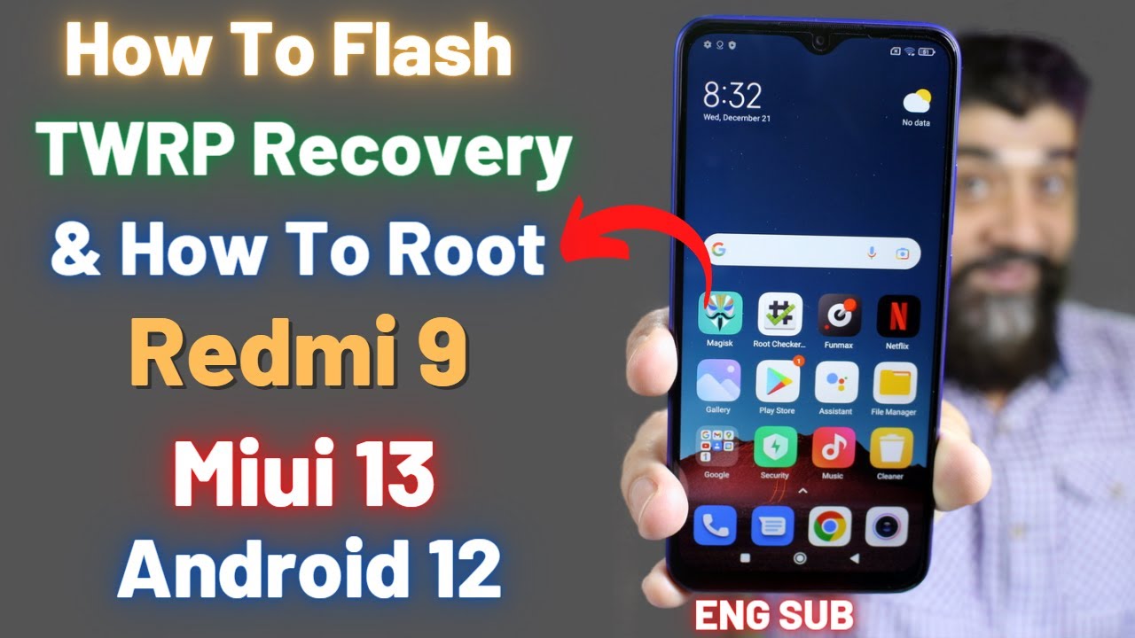 Flash TWRP & Root Redmi 9 Miui 13 Android 12 ENG SUB