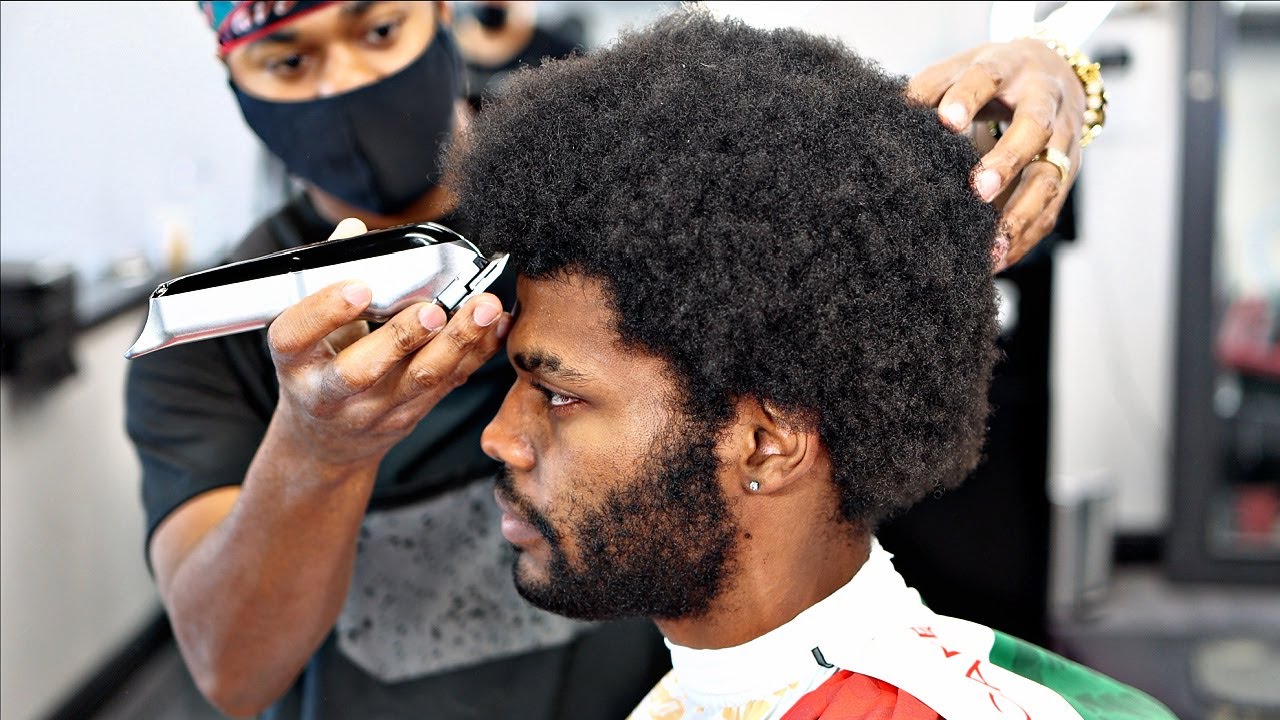 TRANSFORMATION HAIRCUT TUTORIAL: FLARED OUT MID TAPER | FADED BEARD TRIM