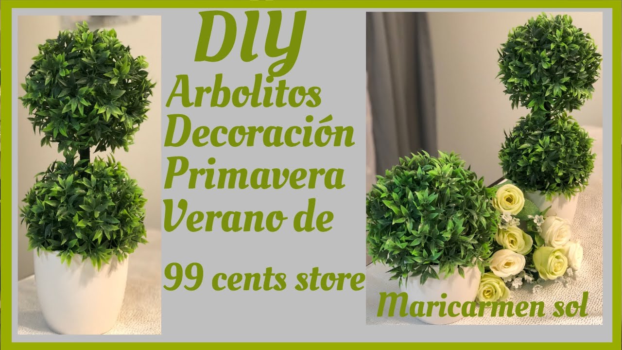 DIY arbolitos decorativos de follaje artificial súper económicos